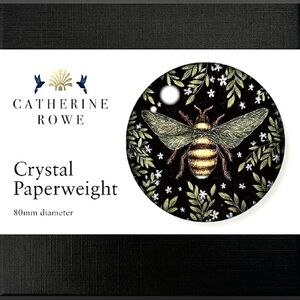 High Quality Crystal Honey Bee Paperweight by CATHERINE ROWE - New in Box